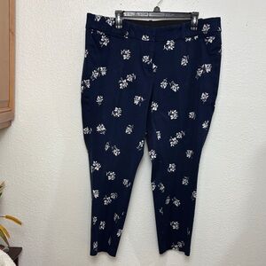 872 Lane Bryant  the Allie Floral Print Navy PantsSz 16